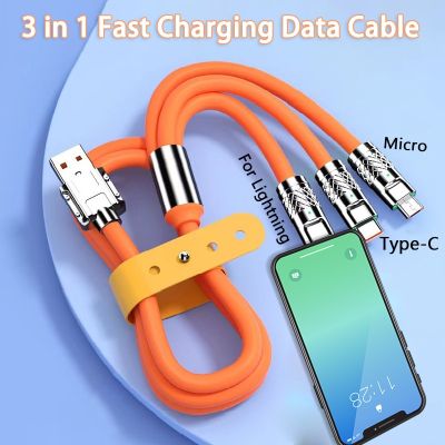 3 in 1 120W PD Fast Charger Cable USB C To Type C Micro Magnetic Data Cables for iPhone Charging Wire for Macbook laptop Cables  Converters