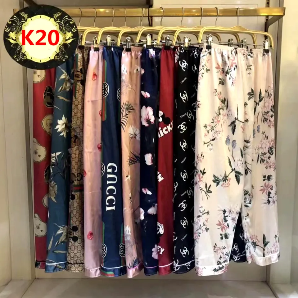 ON K20 Slik ladies pants pajamas random design adult pants sleep