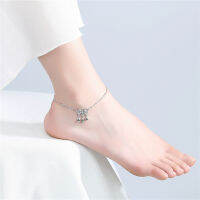 KOFSAC ใหม่อินเทรนด์925เงินสเตอร์ลิง Anklets สำหรับผู้หญิงบุคลิกภาพชีวิตยาวล็อคระฆังเครื่องประดับโซ่เท้าสาวของขวัญวันเกิด