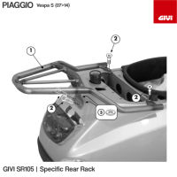 GIVI SR105 Specific Rear Rack for Piaggio Vespa S - อุปกรณ์ติดตั้งกล่องท้าย