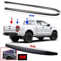 กันรอบขอบกระบะท้าย กันรอยฝาท้ายกระบะ รุ่น ฟอร์ด เรนเจอร์ FORD RANGER ปี 2018 - 2022 สีดำ 3 ชิ้น 2 ประตู