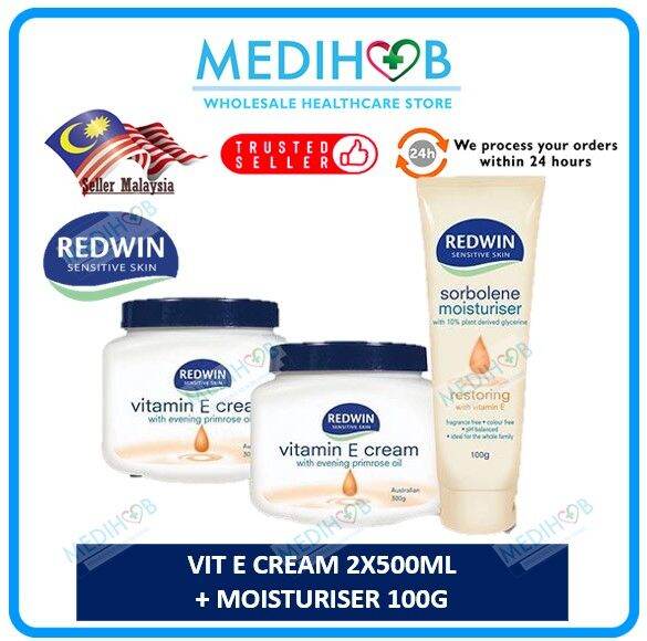 Redwin Vitamin E Cream EPO 300g x 2 FREE Moisturizer 100g EXP 2/6/2026