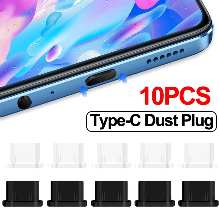 10pcs-silicone-dust-plug-for-type-c-charging-port-cover-soft-rubber-dustproof-plugs-phone-dust-plug-charm-for-samsung-huawei-electrical-connectors