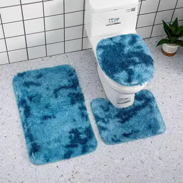 Bath Mat Light Blue Bathroom Mat 40cm 60cm, White Flower Bath Mat Super  Fine Fiber Fluffy Rug Non-slip Bath Mat Machine Washable Plush Carpet,  Bathro