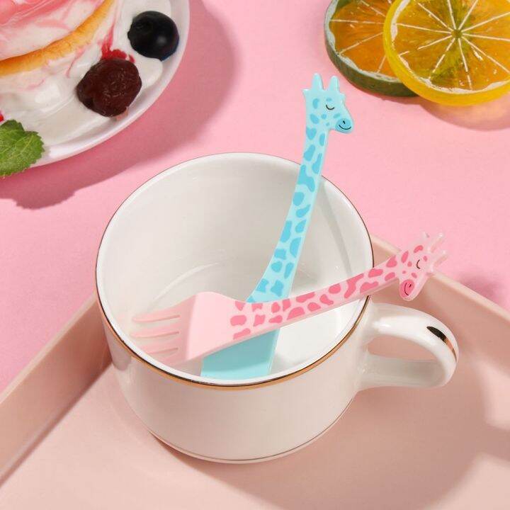 10-12pcs-set-giraffe-fruit-fork-mini-cartoon-children-snack-cake-dessert-plastic-fruit-pick-toothpick-salad-kids-tableware-decor