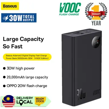 Baseus Online  Baseus Adaman2 Power Bank 30W 10000mAh Digital Display Fast  Charge Black