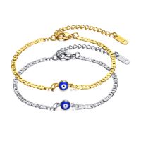 Evil Eye Bracelets for Women  Stainless Steel Chain Bracelet  Charm Adjustable Blue Eye Amulet Nazar Protection Jewelry