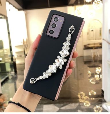 卍☸ DIY Luxury Fashion Bling Diamond Rhinestone Hand Chain Bracelet Case Cover For Samsung Galaxy Z FOLD 2 3 5G Hard Back Cover