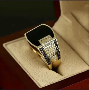 High Quality Black Gold Ring Fashion Titanium Steel Ring For Men