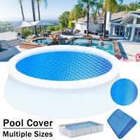 Outdoor Swimming Pool Cover Rectangular/Round Solar Summer Waterproof Pool Tub Dust PE Bubble Film Blanket Accessory Pool Cover