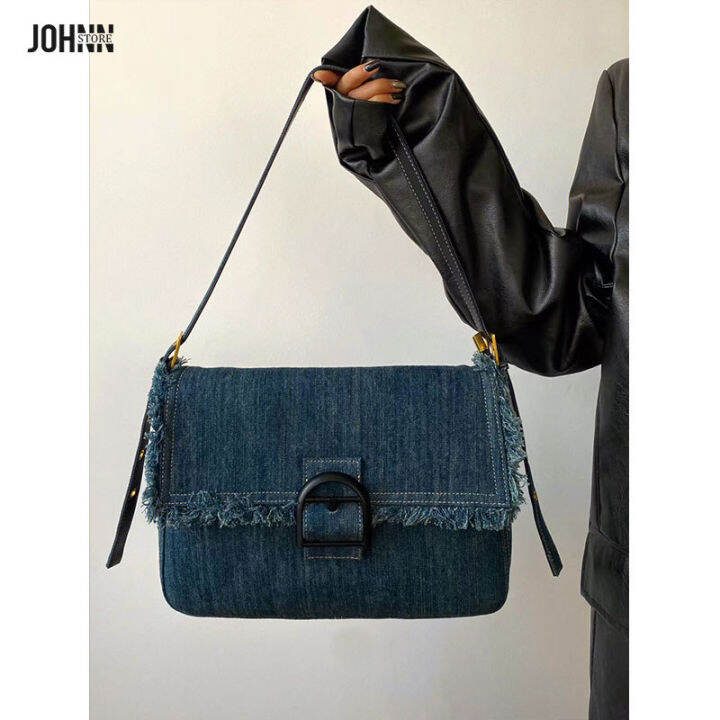 Johnn Niche Design Pack New Vintage Versatile Denim Bag Stylish High Value Fringe Bag Lazada Ph 3640