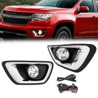 Clear Lens Front Fog Light with Wiring Switch LH+RH Kit for 2015-2019 Chevy Colorado