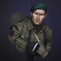 1/10 WW2 British Commando on D-Day Resin Model bust GK Military subject matter Unassembled and unpainted kit