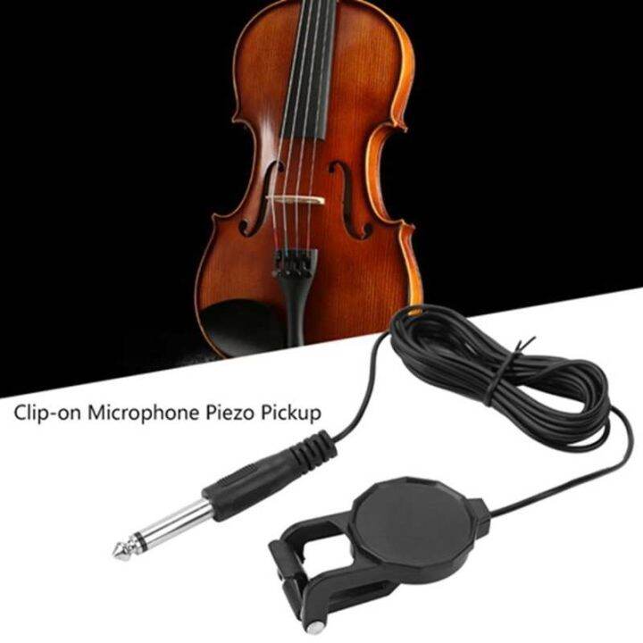 【HOT】 3m 6.35mm Audio Clip Microphone Pickup Violin Mandolin Banjo