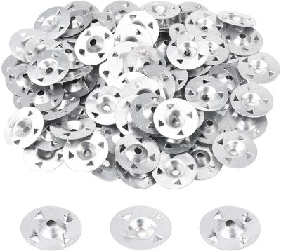 50/100Pcs 28mm 4-Claw Easy Fix Washers Nail Gaskets for Gypsum Board Extruded Plate Insulation Thermoboard Fixed Backer Boards Nails  Screws Fasteners