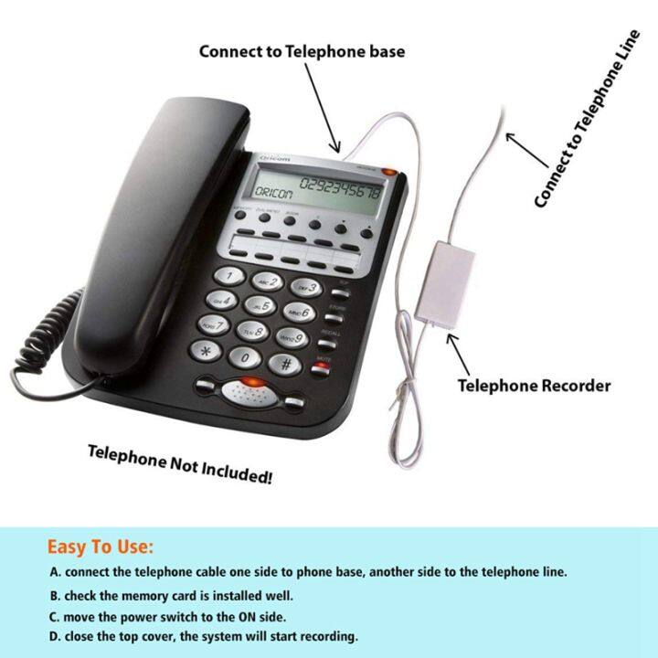 white-telephone-recorder-record-telephone-voice-without-computer-date-amp-time-stamp-on-recorded-file-auto-get-power