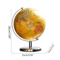 Modern Creative Plastic Globe Iron Art Retro Rotating Earth Geography World Globe Map Model with Base Educational Decor