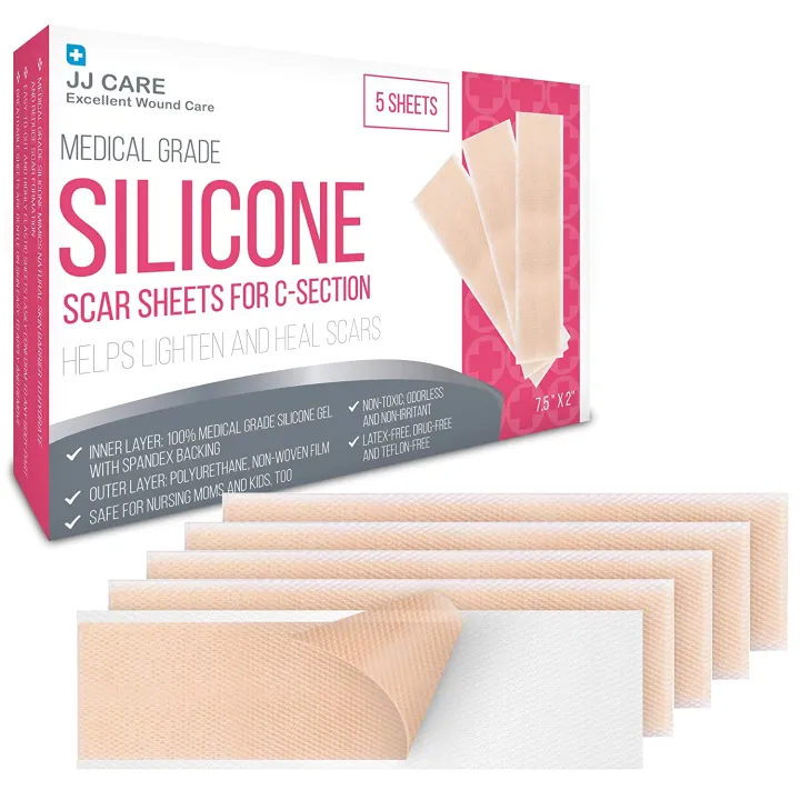 [Box of 5] Silicone Scar Sheets 7.5”x2” Medical Silicone Scar Removal