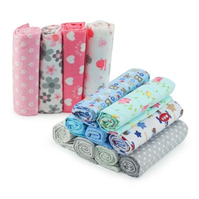 4 Pieces/batch of Plain Weave Cotton Flannel Baby Soft Newborn Blanket Baby Diaper Baby Wrap Stroller Cover Game Mat