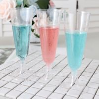 แก้ว เชมเปญ ไวน์ ค็อกเทล แบบ พลาสติก สำหรับ ปาร์ตี้ ขนาด 5.4x16.2cm / 6pcs Wine Champagne Cocktail Plastic Party Glass