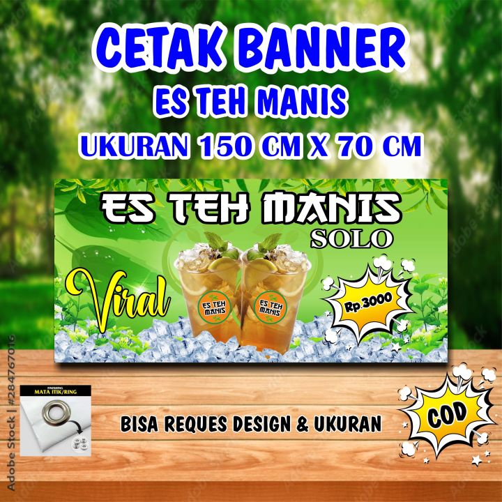 Spanduk banner Es Teh Solo ukuran 150 cm x 70 cm | Lazada Indonesia