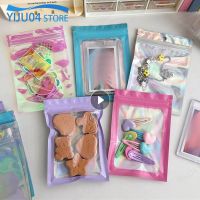 Self-Sealing Laser Small Plastic Bags For Jewelry Pouch With Clear Display Window Jewelry Packaging Gift Household Storage Bags