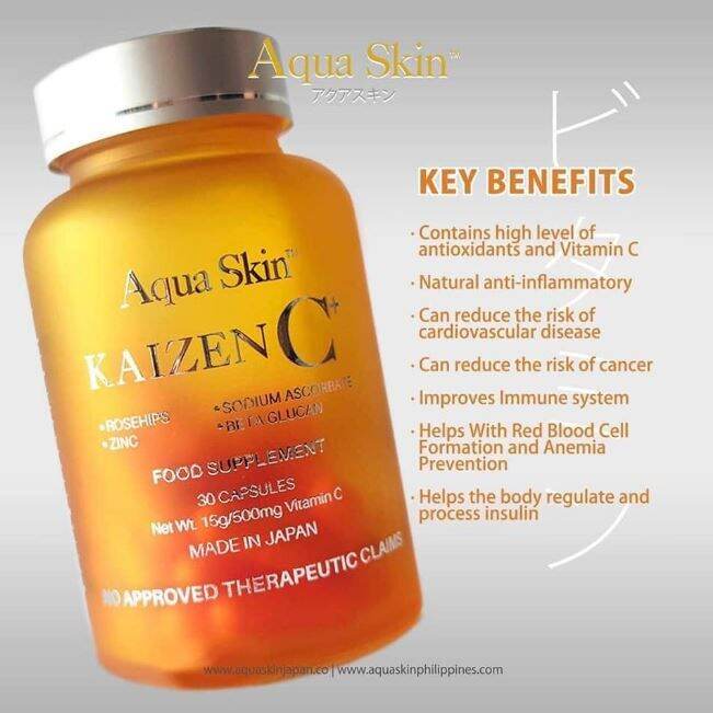 AQUA SKIN KAIZEN C+ 10in1 SODIUM ASCORBATE VITAMIN C with Rosehips Zinc