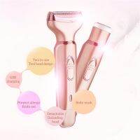 ZZOOI Portable Electric Lady Shaver USB Rechargeable Women Legs Trimmer Cordless Shaving Machine with Interchangeable Head Travel