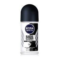 ? Nivea Deo Men Invisible Black &amp; Whte Roll On นีเวีย โรลออน  สำหรับผู้ชาย สูตรไม่ทิ้งคราบ ขนาด 50 ml 15142 [ ราคาเซลล์ ]