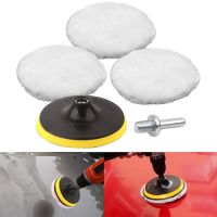 5 Pieces Buffing Polishing Pad Wool Wheel Mop Kit For Polisher Drill Adapter New