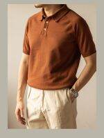 【Ready】? polo for men summer Ami kki retro casl y brand ktted sol short-sed T- for men