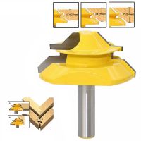 1/2 1/4“ 8mm Shank 45° Lock Miter Router Bit 8x1-1/2 8x1-3/8 Tenon end Milling Cutter Tools Drilling Milling For Wood working