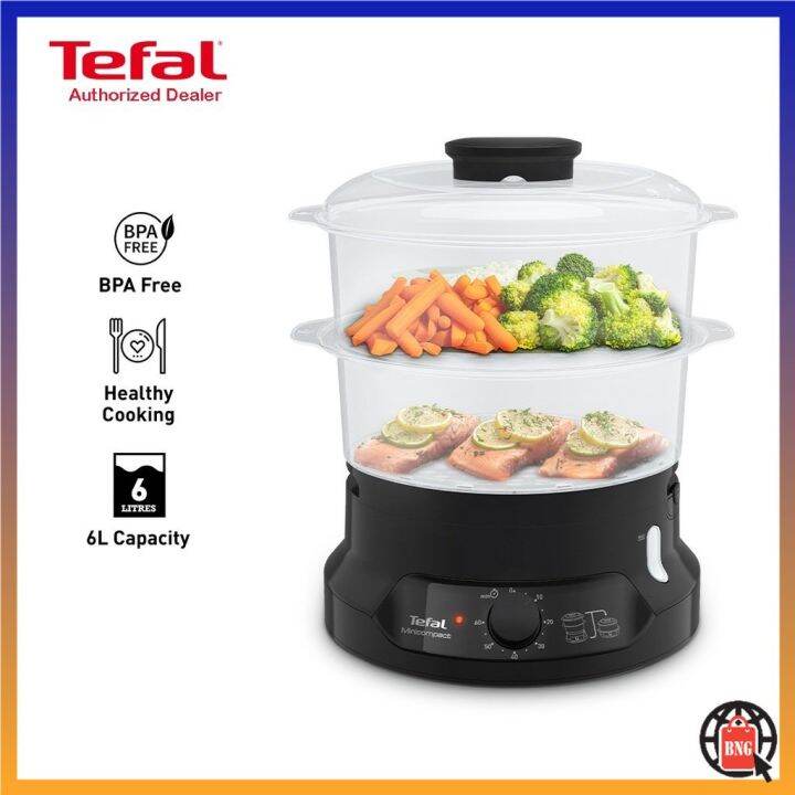 TEFAL Mini Food Steamer with BPAFree Baskets / Pengukus Makanan Mini TEFAL dengan Bakul (VC1398