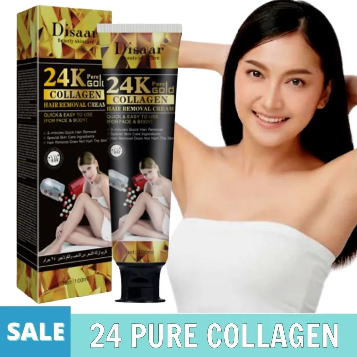 SUPER SALE!! 24k Pure Gold Collagen Hair Removal Cream With Special