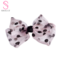 SUNALOZ-ยางมัดผมโบว์ผ้าแก้ว ลายPolka dot ยางมัดผมเกาหลี รหัส YMP-Bdot01