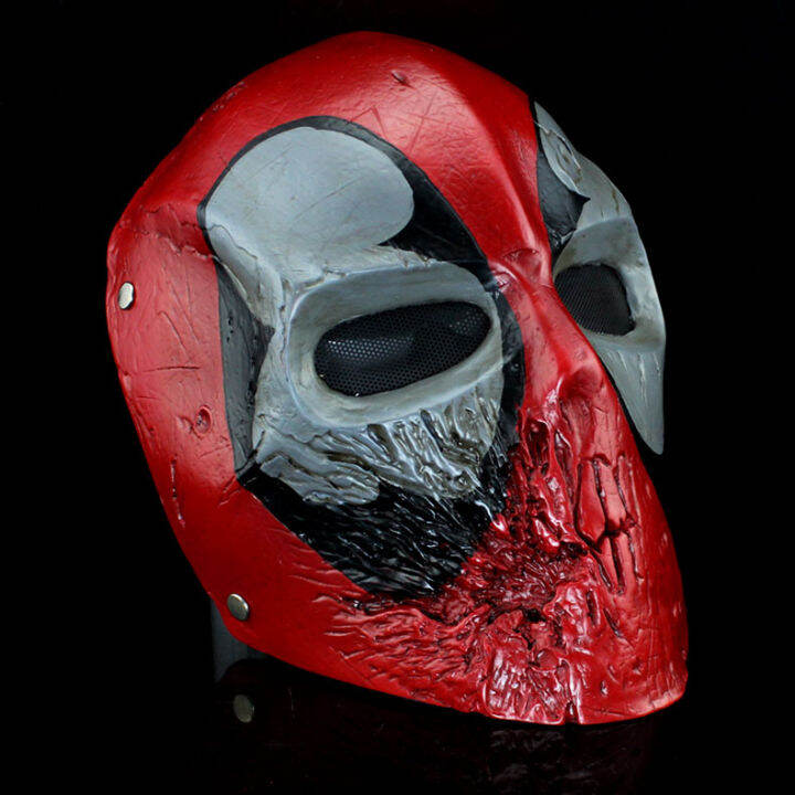 mask-หน้ากาก-จากหนัง-deadpool-เดดพูล-ไรอัน-เรย์โนลส์-วัสดุ-ไฟเบอร์กลาส-fiberglass-ป้องกัน-สำหรับใส่-ปาร์ตี้-แฟนซี-คอสเพลย์-สยองขวัญ-สุดโหด-ฮอกกี้-หมวก-บีบี-ฮาโลวีน-รักบี้-horror-cosplay-hockey-hat-mar