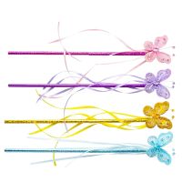 4pcs Butterflies Fairy Wands Ribbons Butterflies Fairy Stick Wand For Masquerade Kids Magic Stick Girl Birthday Gift