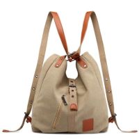 【jw】▲✢  Canvas Shoulder  Function Back Pack Students School Large Capacity