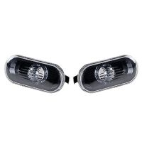 2Pcs Car Side Marker Turn Signal Warning Light Black Lamp Cover for MK4 Golf B5/B5.5