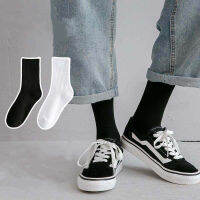 10 PairsLot Mens Mid-tube Black and White Cotton Socks Absorbent and Deodorant Soft and Comfortable High-Quality Socks