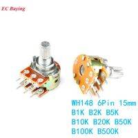 WH148 Dual Potentiometer 1K 2K 5K 10K 20K 50K 100K 500K ohm B1K B2K B5K B10K B20K B50K B100K B500K 6 Pins 15mm