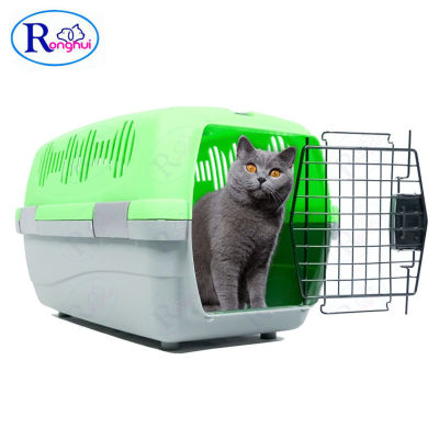 Ronghui กรงเดินทาง กล่องใส่สัตว์เลี้ยง ขนาด 28x47x28 ซม. มีหูหิ้ว พกพาง่าย สำหรับสัตว์เลี้ยง มี 4 สี Pet Travel Cage Ronghui Pet House