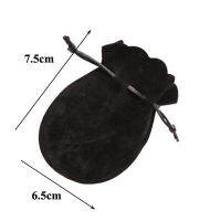 50pcslot High Quality 6.5x7.5cm Small Size BlackBrown Double Sided Gourd Shaped Drawstring Velvet Bags For Jewelry Pouches