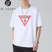 JK Court เสื้อยืดผู้ชายฤดูร้อนแขนสั้นใหม่,เสื้อยืดแขนสามส่วนรอบคอหลวมเกาหลีเสื้อยืดนักเรียนเสื้อซับในผู้ชายตามสมัยนิยม