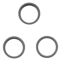 FixGadget For iPhone 14 Pro Max 3PCS Rear Camera Glass Lens Metal Outside Protector Hoop Ring(Black)