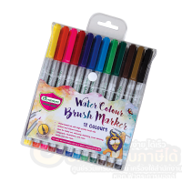 ปากกาเมจิก Master Art สีเมจิก Water Brush Marker ปากกา หัวพู่กัน มาสเตอร์อาร์ต 12 สี บรรจุ 12สี/แพ็ค จำนวน 1แพ็ค พร้อมส่ง