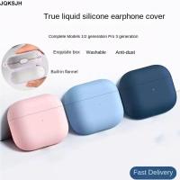 JQKSJH ซิลิโคนทำจากซิลิโคน สำหรับฝาครอบป้องกัน airpods 1110ซม. (4.33 3.94in) สีขาว/สีม่วง เคสหูฟังซิลิโคน น่ารักน่ารักๆ ฝาครอบป้องกันสำหรับป้องกัน อุปกรณ์เสริมหูฟัง สำหรับ Earphone/Apple/AirPods 3rd Generation หูฟังแบบครอบ