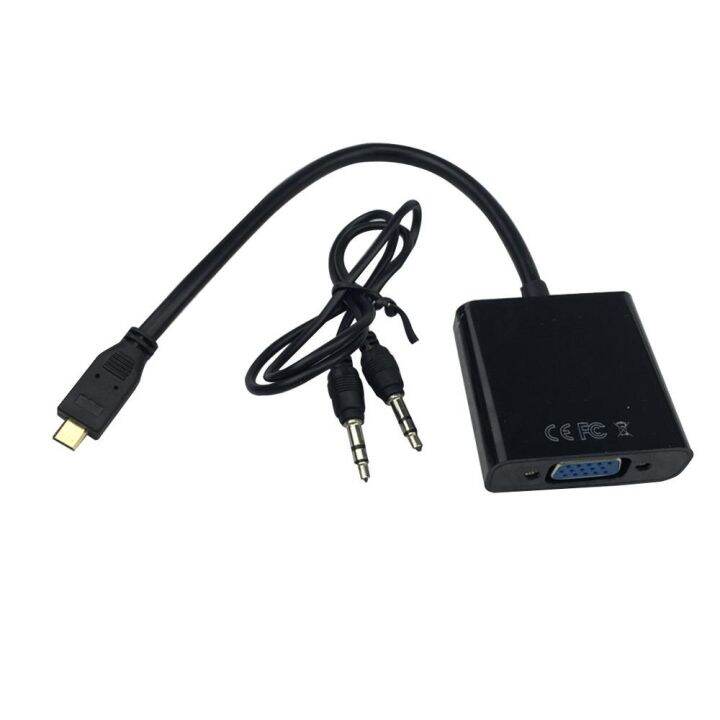 Micro HDMI to VGA Adapter Male to Female + Audio Cable 1080P Video AV