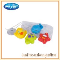 Playgro ของเล่นอาบน้ำ ลอยน้ำ 4 ตัว Floating Friends Bath Fun and Storage Set