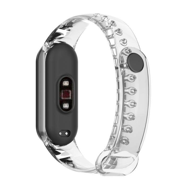 xiaomi-mi-band-3-4-สายเปลี่ยน-xiaomi-4-smart-band-สายนาฬิกาข้อมือ-ซิลิโคนใส-เปลี่ยนสีได้